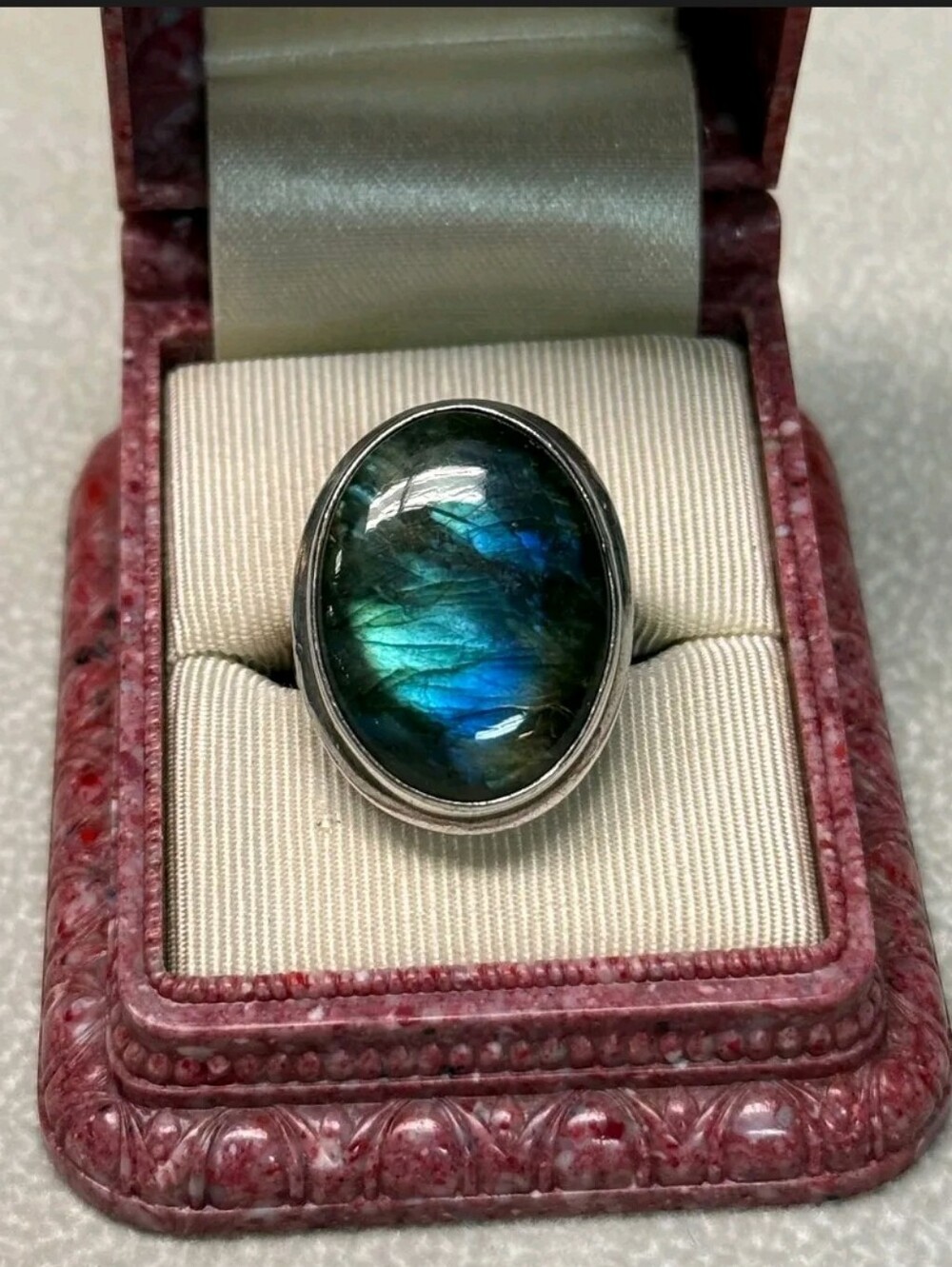 Sterling Silver Labradorite Ring SZ 6.5